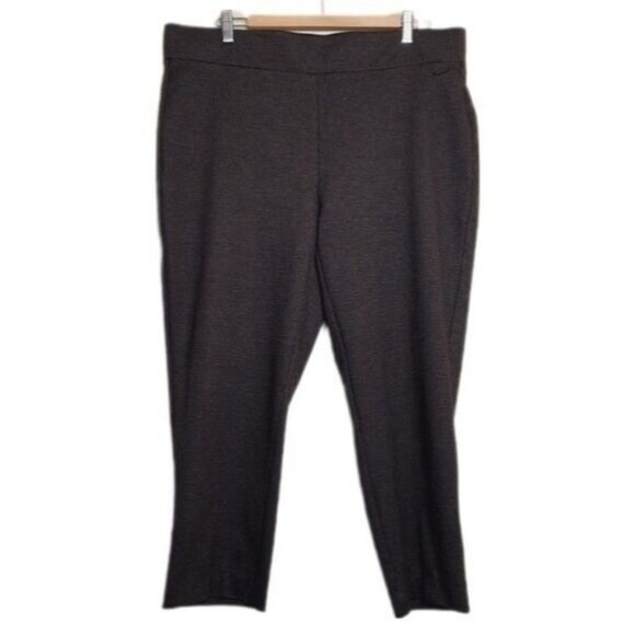 LAURA Pull-on Dress Crop Pants Subtle Check Pattern PLUS Sz 16 - Picture 1 of 10